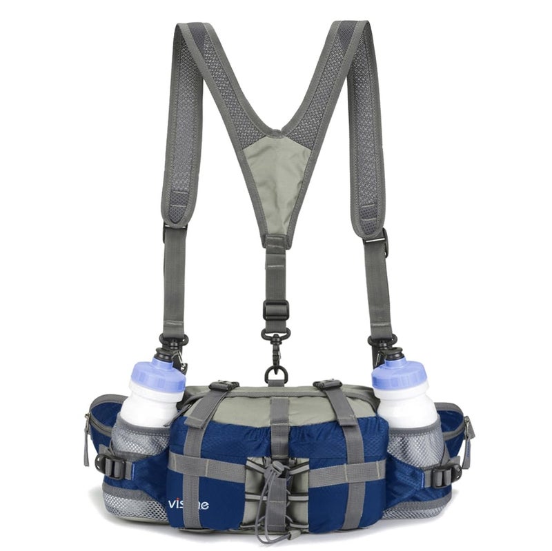 Yuoto VISCNE Outdoor Fanny Pack Hiking Fishing Waist bag 2 Water Bottle Holder Lumbar Pack - Image 3